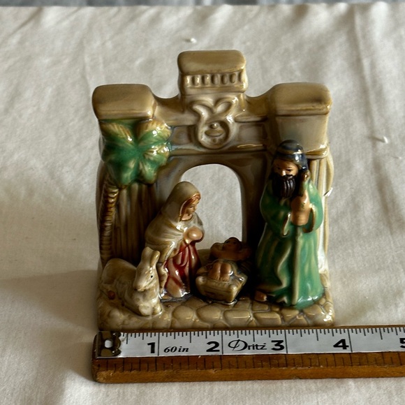 NATIVITY SCENE HOLY FAMILY CERAMIC HIGH GLOSS CHRISTMAS DECOR - Picture 7 of 10